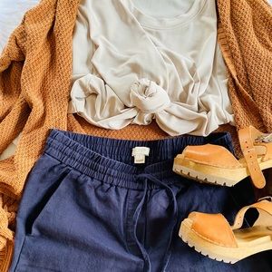 Navy Blue J. Crew Linen Pants